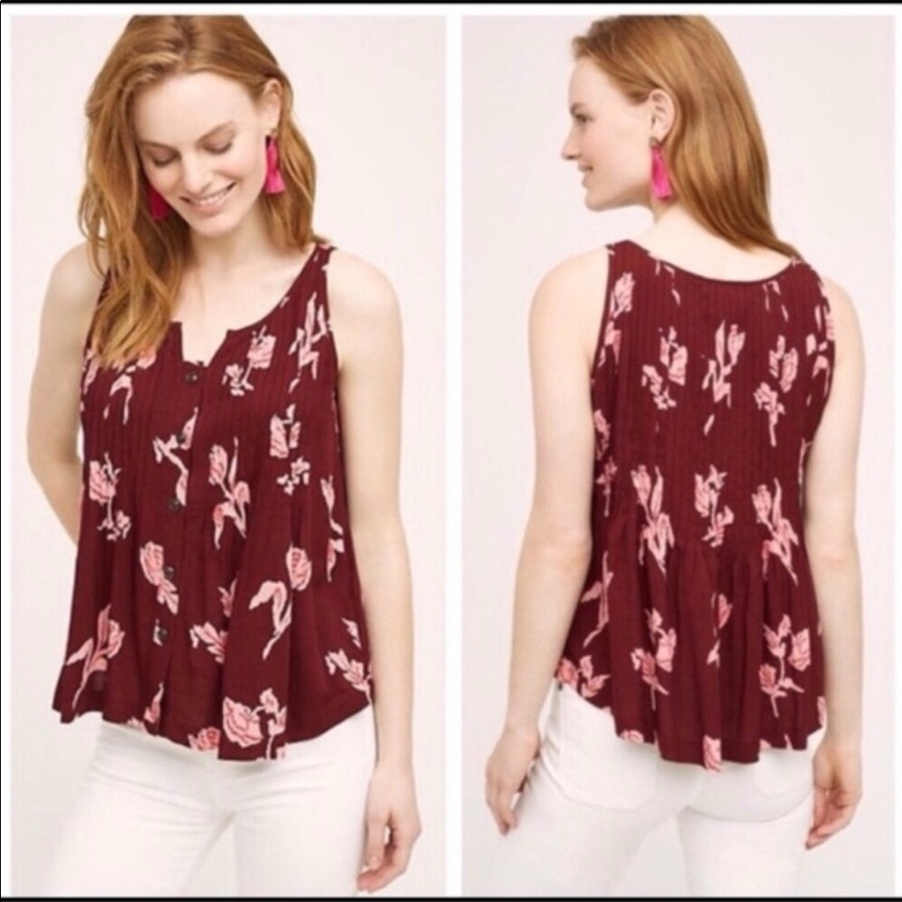 Anthropologie Maeve | Saona Floral Swing Tank